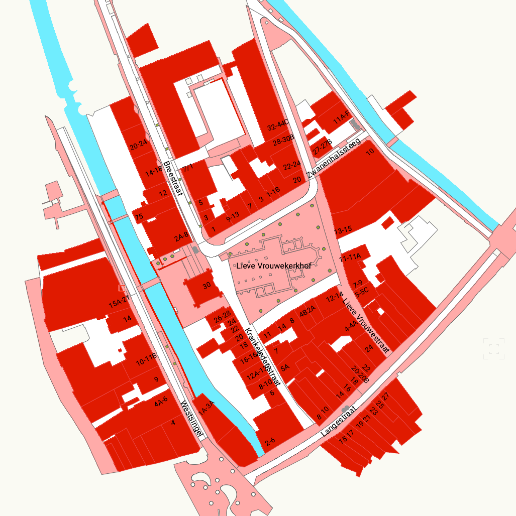 2D PDOK map data imported into Vectorworks around the Onze Lieve Vrouwetoren in Amersfoort