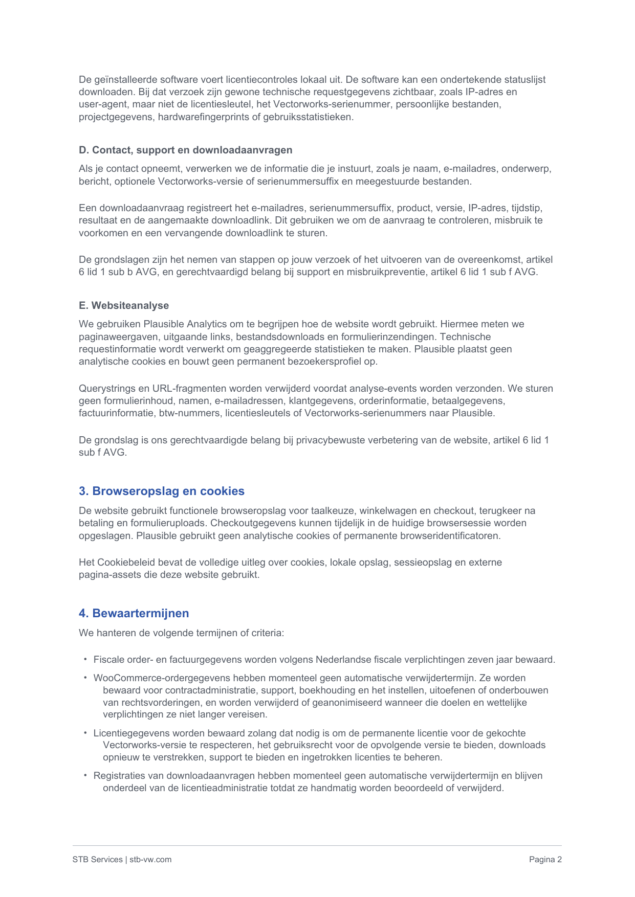 Privacyverklaring page 2