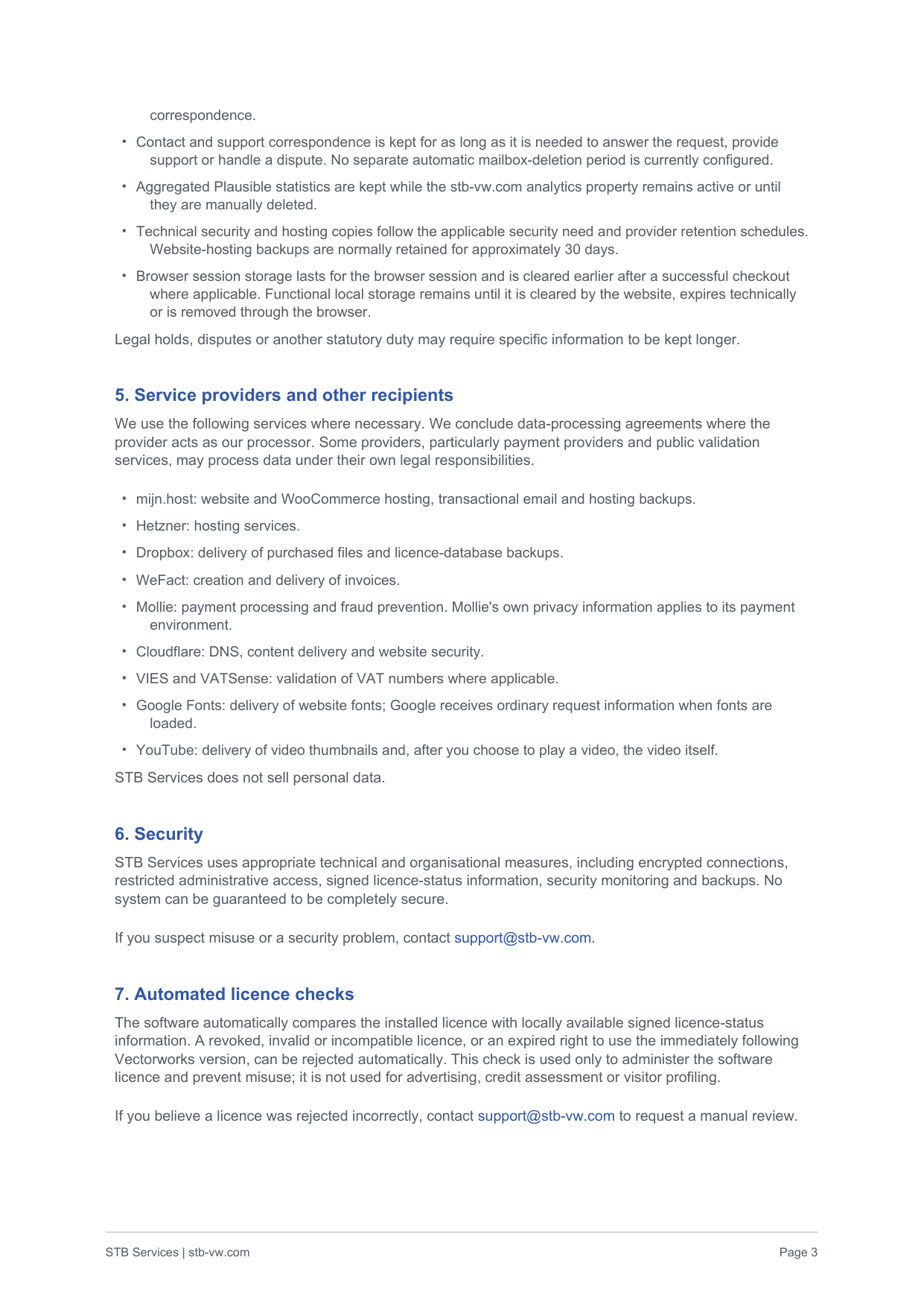 Privacy Policy page 3