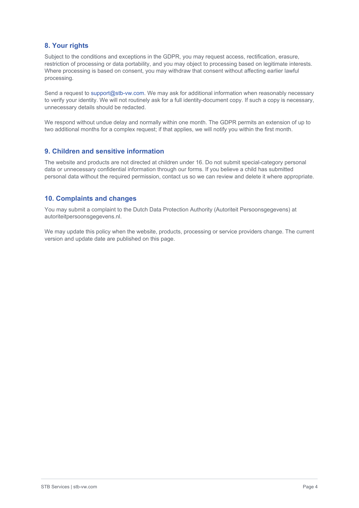 Privacy Policy page 4