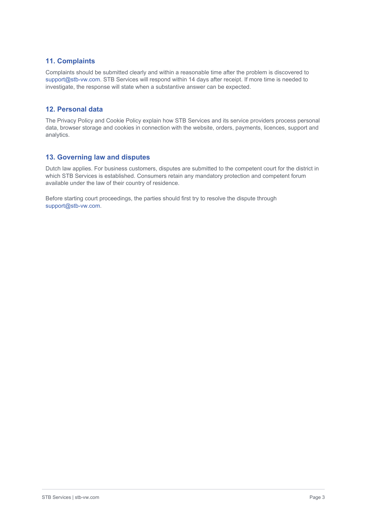 Terms and Conditions page 3